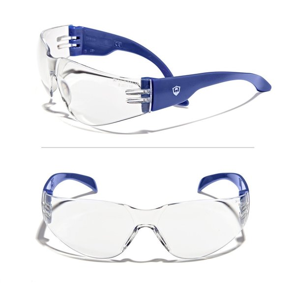 Defender Safety OPTIFENSE VS1 CLEAR Safety Glasses, ANSI Z87, 30pc per Box  Blue, 30PK OF-VS1-03